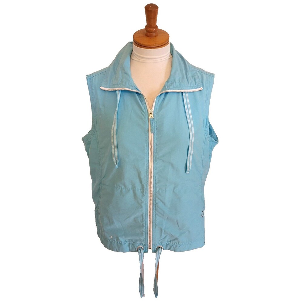 Columbia Full Zip Sleeveless Vest Lightweight Cotton Vest Blue Size XL